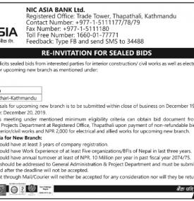 Re -Invitation for Sealed Bids
