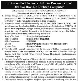Invitation for Electronic Bids