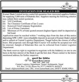 Invitation for Sealed Bids