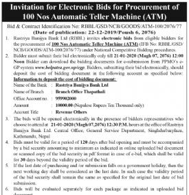 Invitation for  Electronic Bids