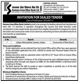 Invitation for Sealed Tender