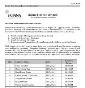 Job Interview Notice