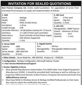 Invitation for Sealed Quotation