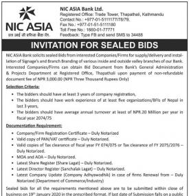 Invitation For Sealed  Bids