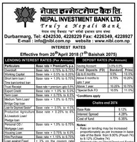 Interest Rates Notice