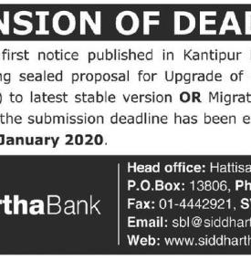 Extension of Deadline