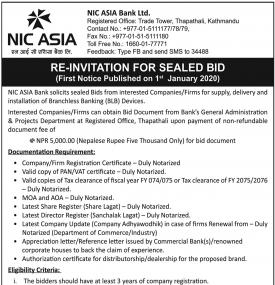 Re-Invitation For Sealed Bid