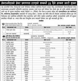 Share Certificate Lost Notice