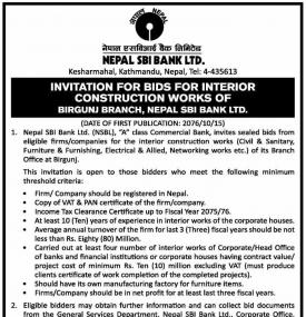 Invitation for Bids