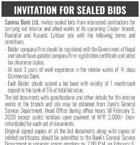 Invitation for Sealed Bids