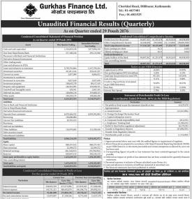Unaudited Financial Results (Quarterly)