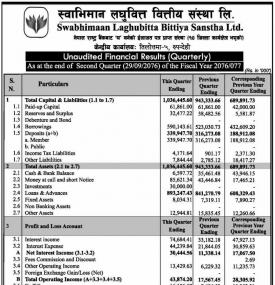 Unaudited Financial Results (Quarterly)
