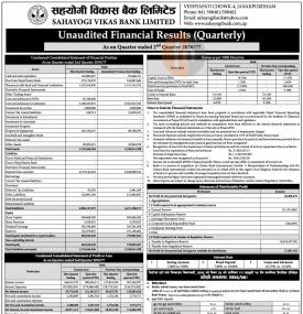 Unaudited Financial Results (Quarterly)