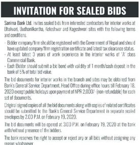 Invitation for Sealed Bids