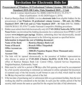Invitation for  Electronic Bids