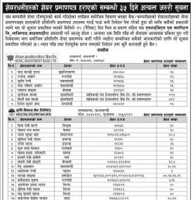 शेयर प्रमाणपत्र हराएको सूचना