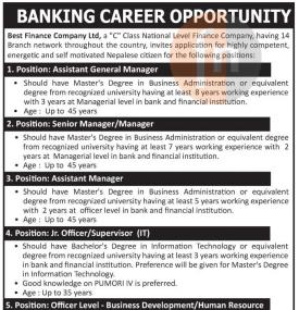 Banking Career Opportunity -
