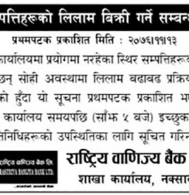 स्थीर सम्पक्ति लिलामीमा