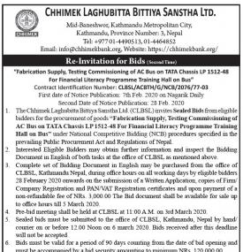 Re -Invitation for Sealed Bids