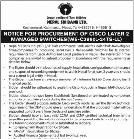 Procurement of Cisco Layer 2 Managed Switches
