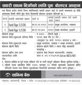 Re-Tender  Notice for Vehicles