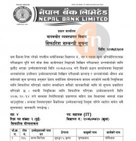 लिखित परिक्षाको नतिजा प्रकाशित 