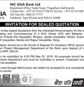 Invitation for Sealed Quotation