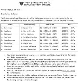 Banking Hours Notice