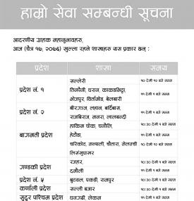 लक्ष्मी बैंकको सेवा सम्बन्धी सूचना