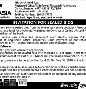 Invitation of Sealed Bids