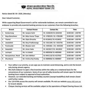 Branch Opening Schedule