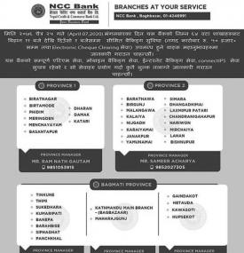 Branch Opening Schedule