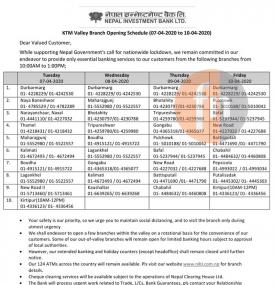  Branch Opening Schedule