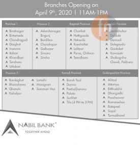 Branch Opening Schedule