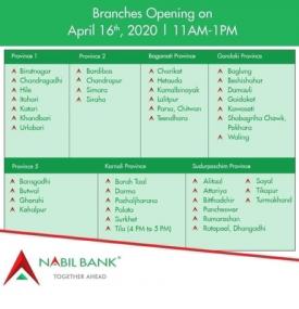 Branches Opening on April 16th
