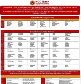 NCC Branches Opening Notice