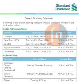 Branch Opening Schedule