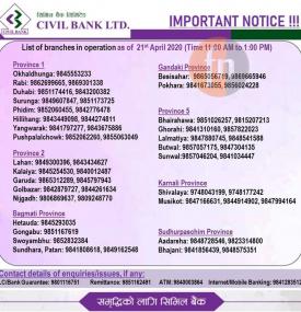 Branch Opening Information