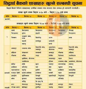 SBL Branch Opening Hours