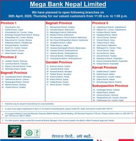 Branches Opening Hours Notice