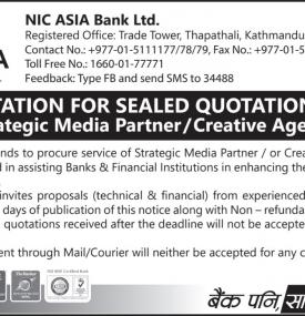 Invitation for sealed quotation for media partner