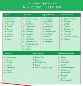Branch Opening Hours on 3rd May