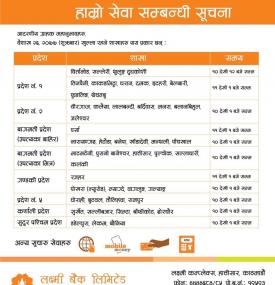 लक्ष्मी बैंकको आज खुल्ला रहने शाखा समय