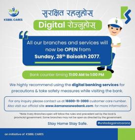 Kamana Banking Hours Notice