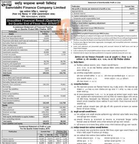 Unaudited Financial Result Quarterly 