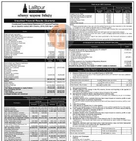 Unaudited Financial Result Quarterly 