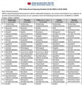 Branch Opening Hours (Inside Valley)