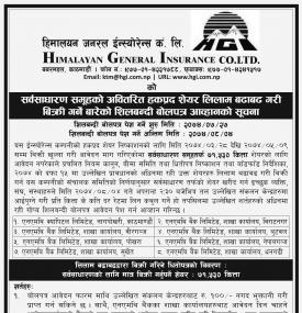 Right Share Auction Notice