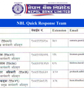 Nepal Bank Quick Response Team