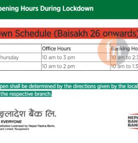Branch Opening Hours during lockdown
